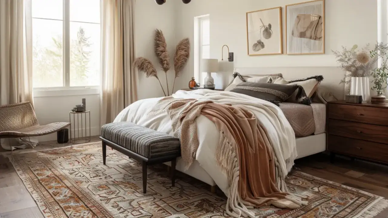 Jak ułożyć dywan w sypialni, aby dodać komfortu i stylu wnętrzu
