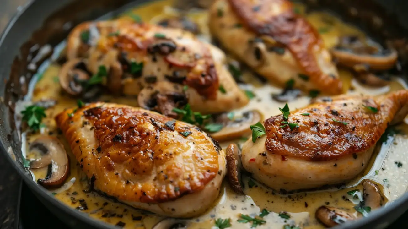 Kieszonki z kurczaka: Szybki obiad z pieczarkami i serem