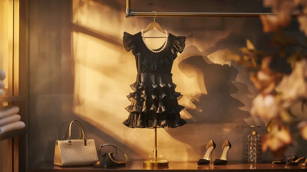 Czarna sukienka z falbaną: sztuka subtelnego uwodzenia. To zasady