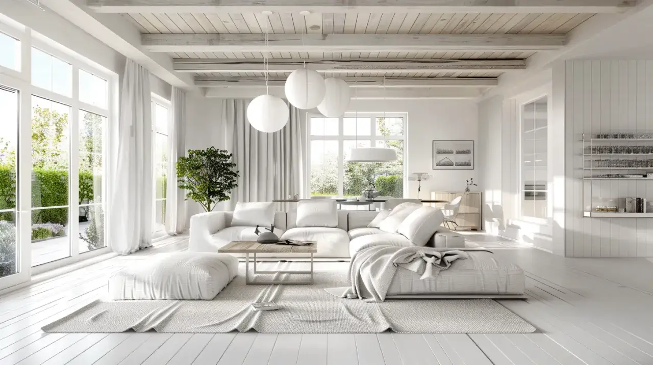 Biała deska na suficie: elegancja i styl dla nowoczesnych wnętrz