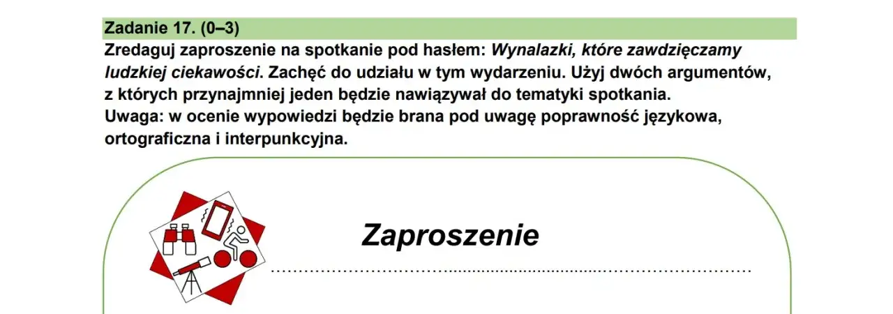 Jak napisać zaproszenie na egzamin ósmoklasisty, aby zdobyć maksymalne punkty