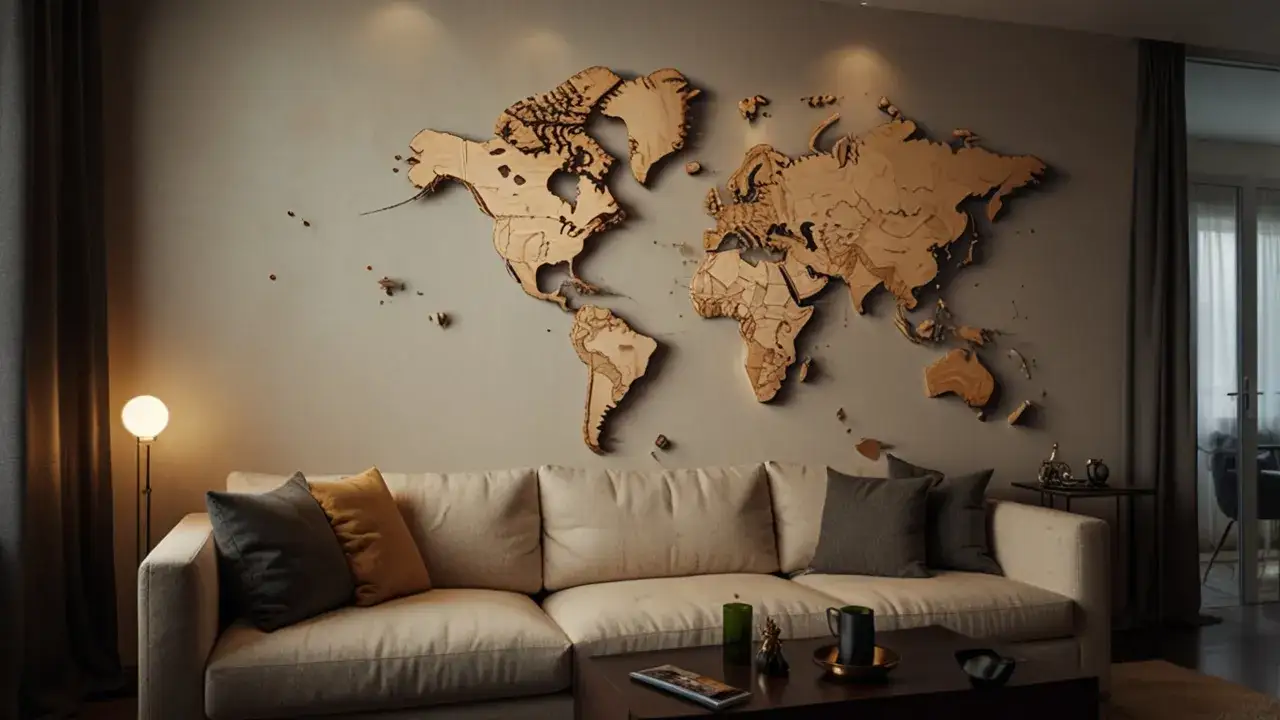 Mapa 3D na ścianę: Nowoczesna dekoracja do Twojego wnętrza