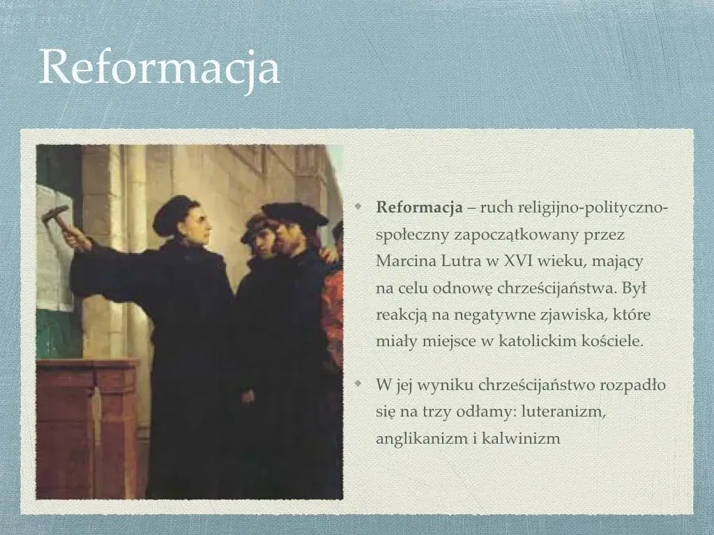 Reformacja definicja i renesans: Kluczowe powiązania i znaczenie