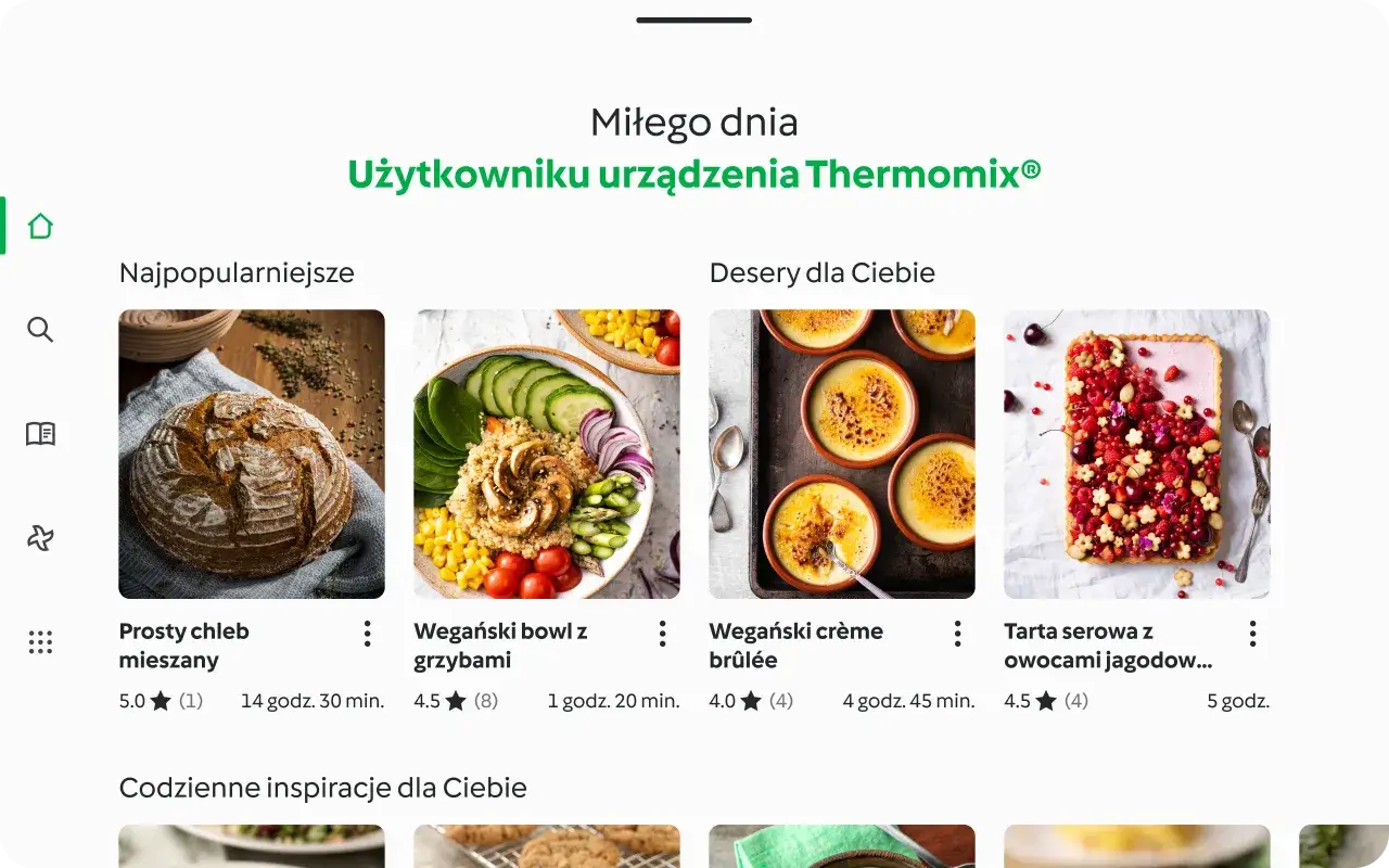 Zobacz, co można ugotować w Thermomixie: chleb, wegański bowl, crème brûlée i tartę. Codzienne inspiracje dla Ciebie.