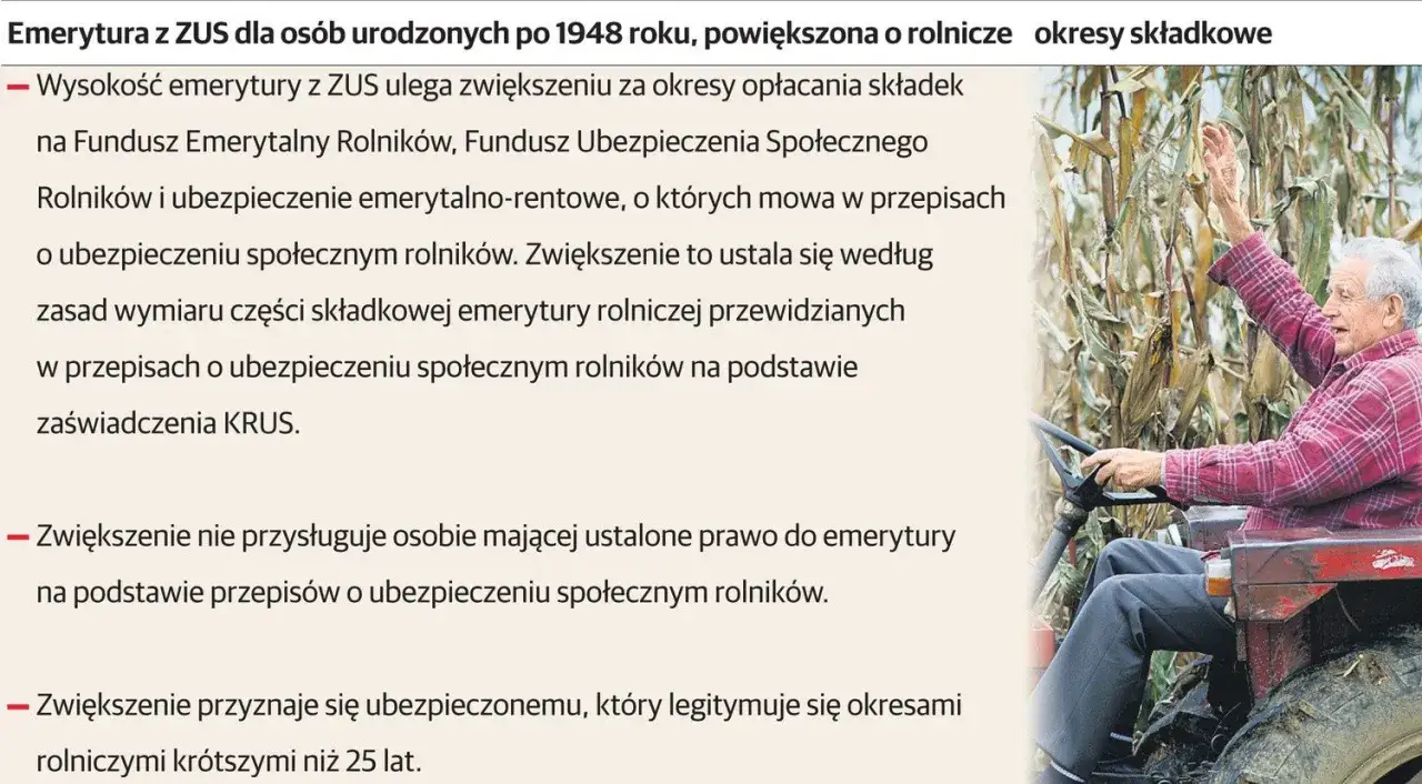 Starszy rolnik na traktorze, który może być beneficjentem emerytury rolniczej. Kto wprowadził emerytury rolnicze?