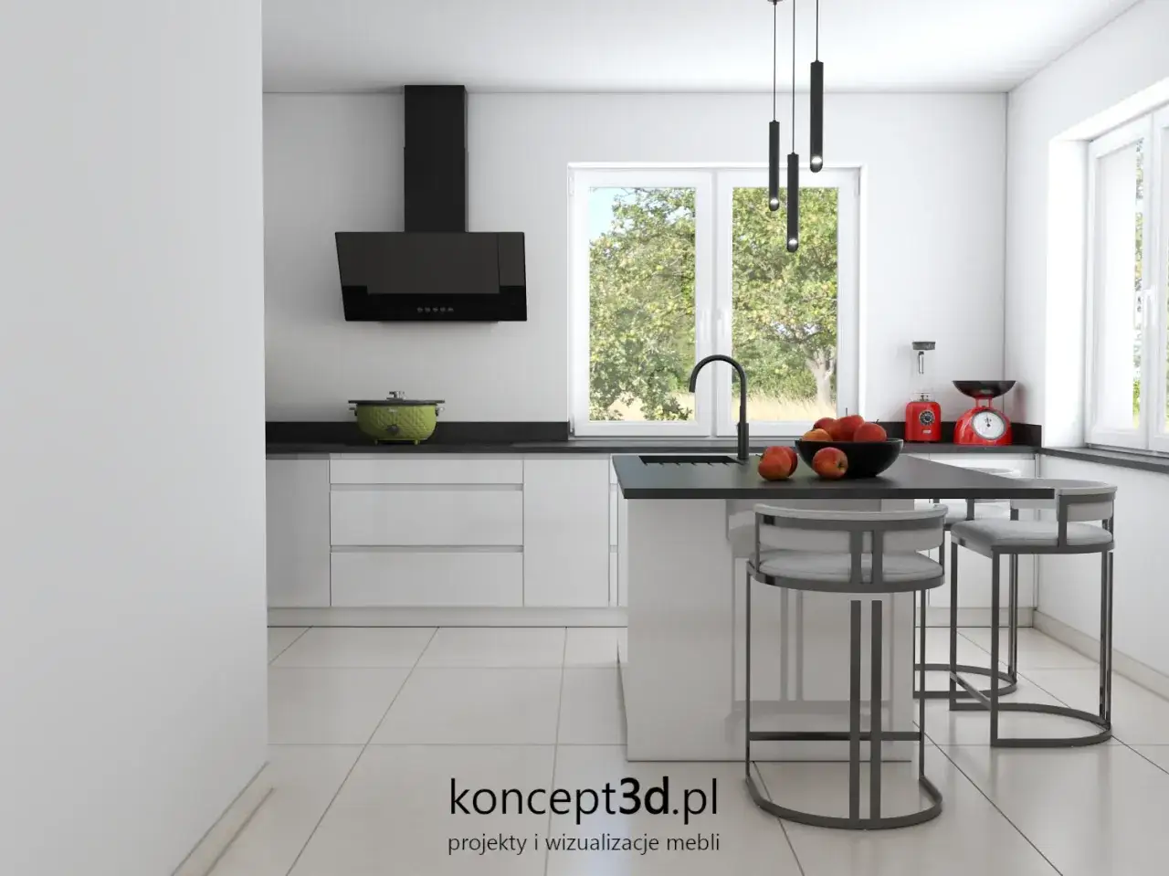 Podłoga do białej kuchni z czarnym blatem: 5 opcji, porady eksperta