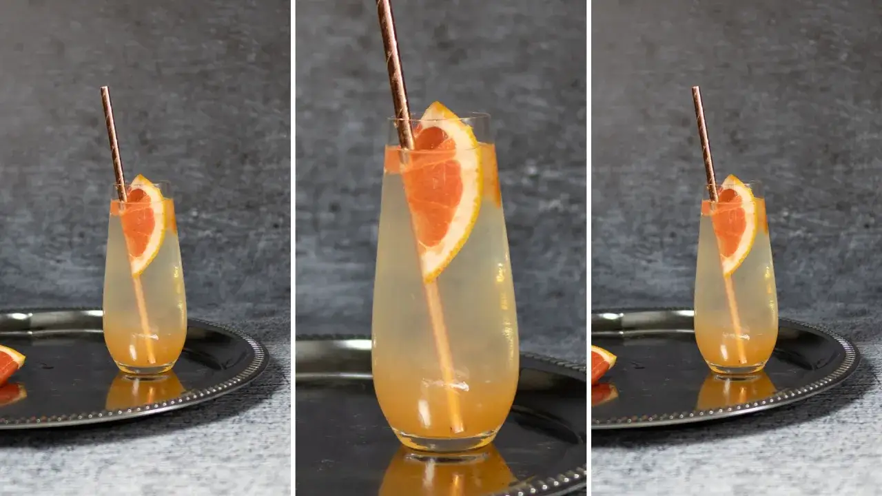 Orzeźwiająca Paloma z grejpfrutem i słomką, obok Tequila Sunrise.