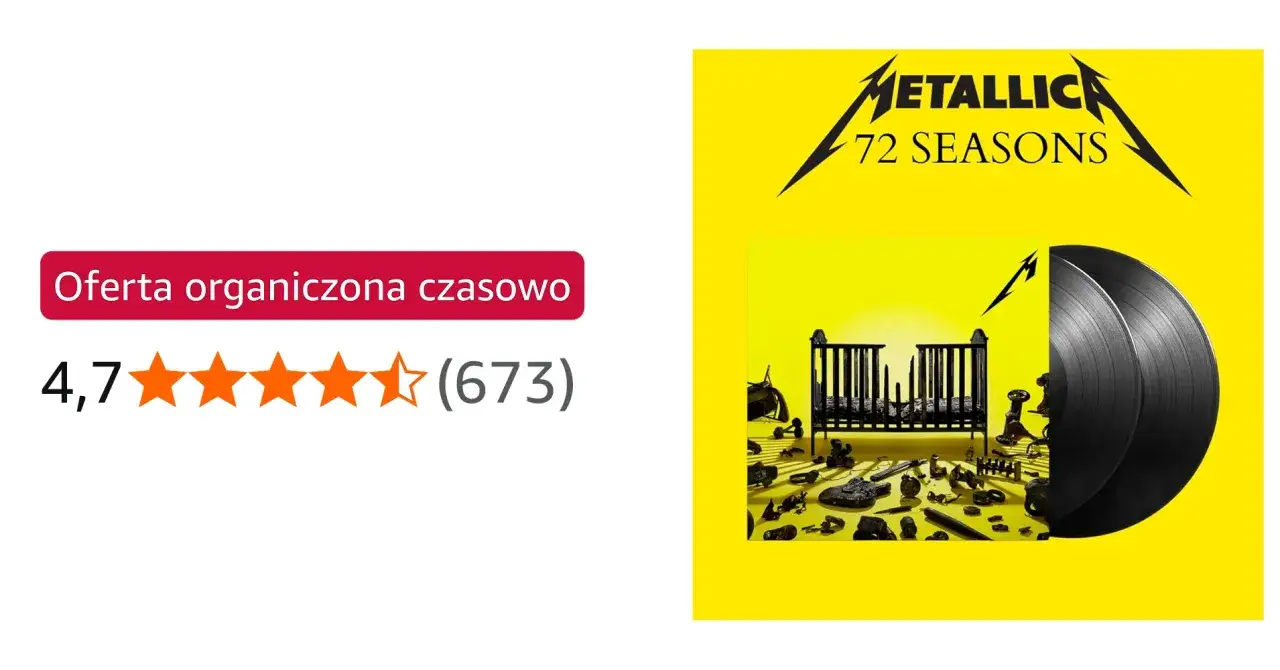 Okładka nowej płyty Metalliki "72 Seasons" z dwoma czarnymi winylami.