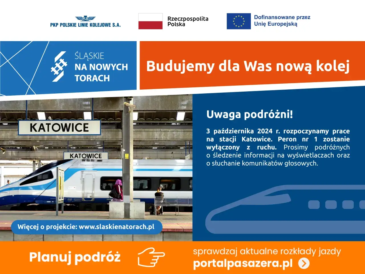 PKP buduje nową kolej. Informacja o pracach na stacji Katowice, które wpłyną na podróże do Warszawy.