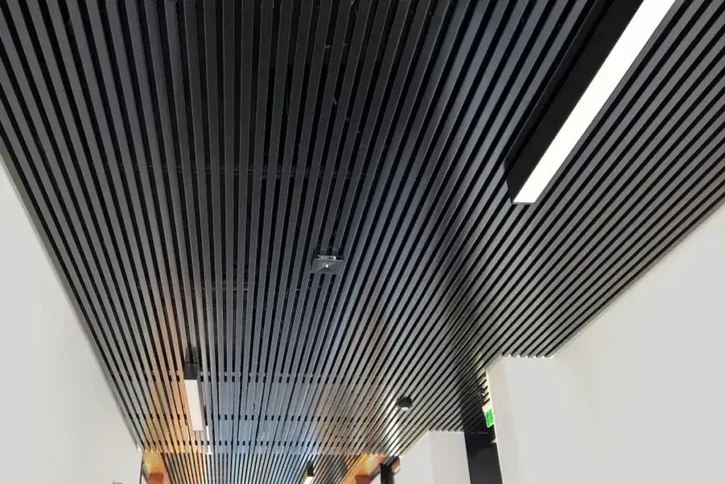 Odważna aranżacja przedpokoju - czarny sufit jako elegancki akcent