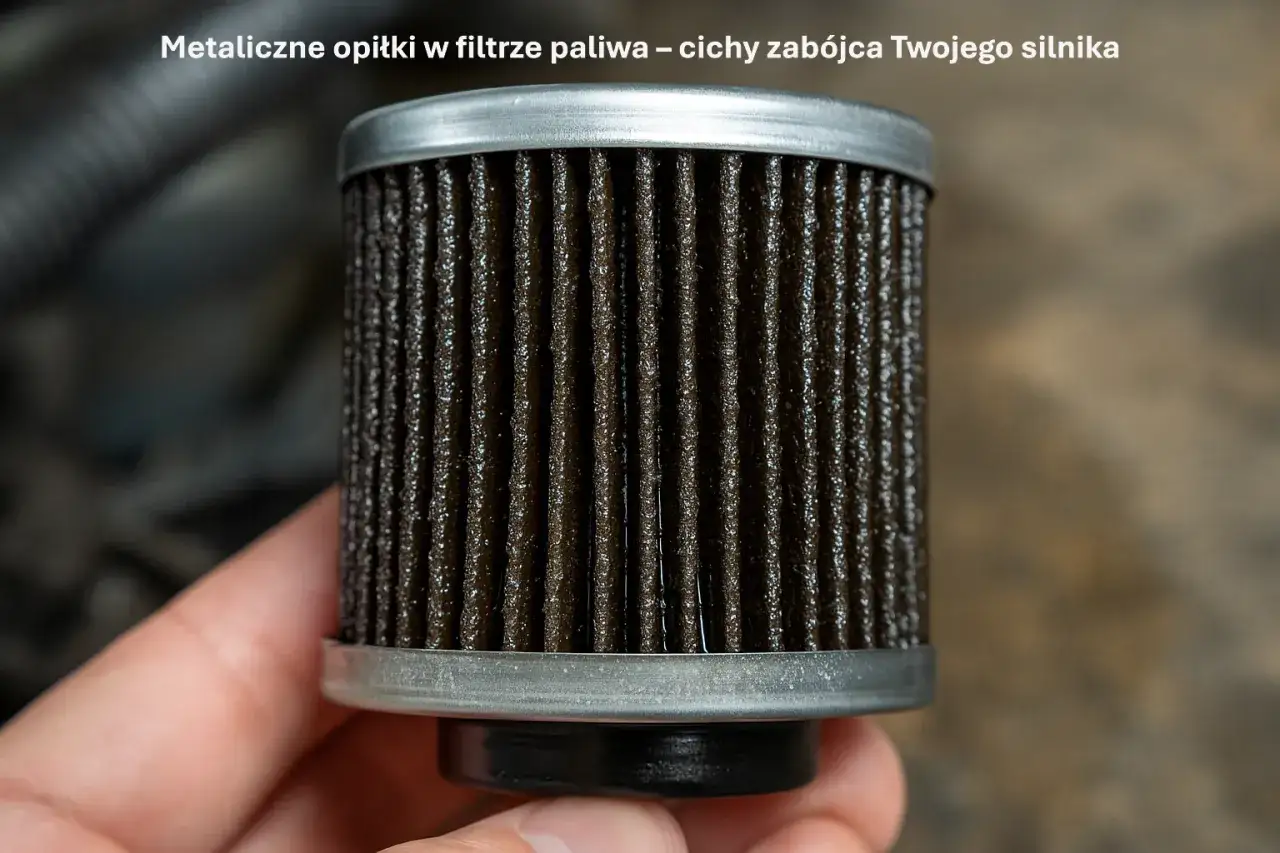 Metaliczne opiłki w filtrze paliwa – cichy zabójca Twojego silnika. Zanieczyszczony filtr paliwa może prowadzić do awarii.