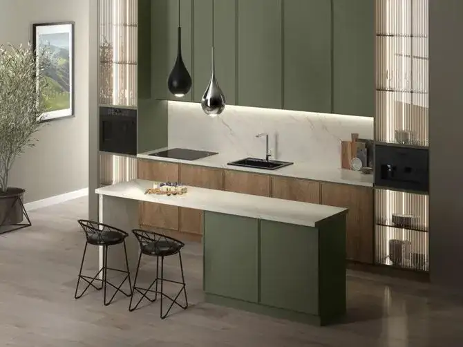 Jaki kolor ścian do zielonych mebli w kuchni? Oto najlepsze opcje