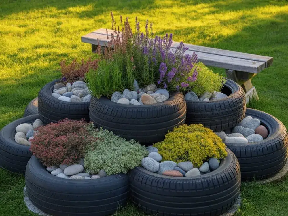 Kwietniki z opon: Malowanie krok po kroku. Jaka farba na lata?