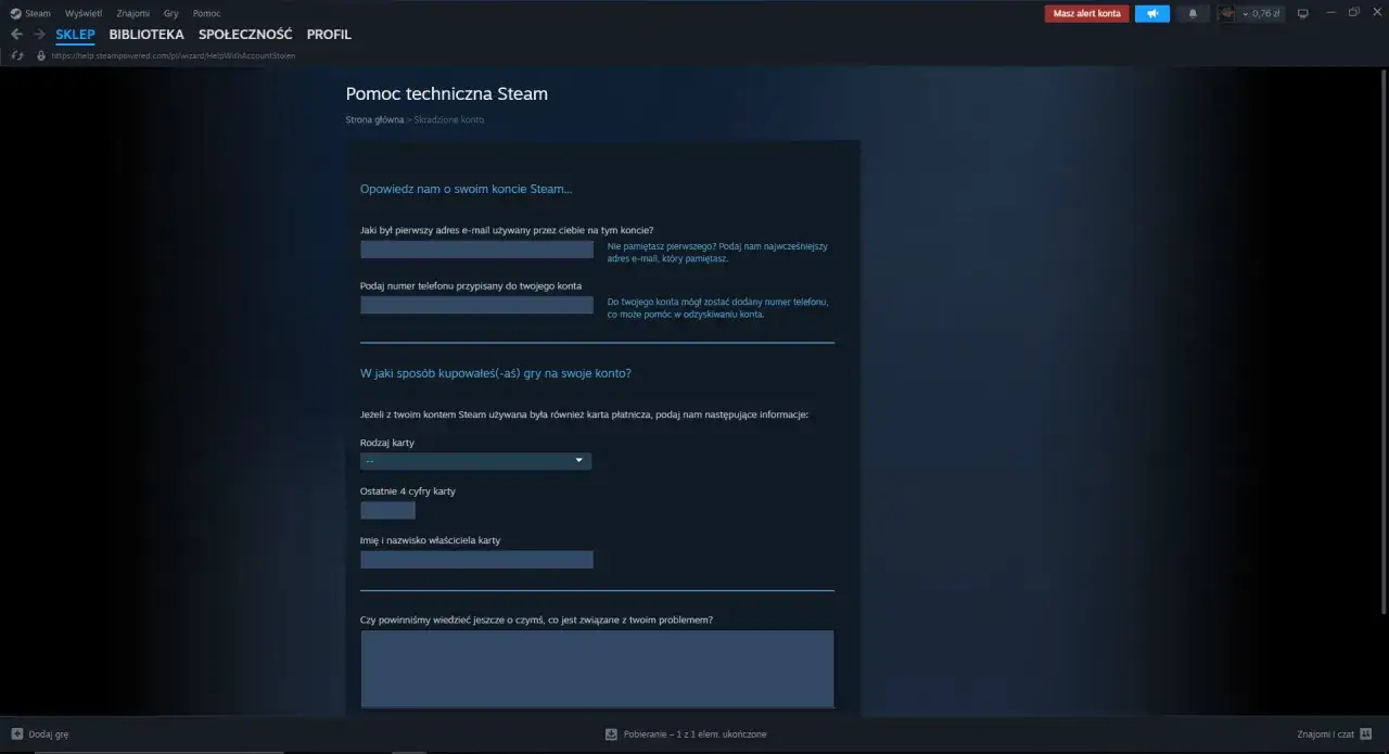 Steam: Odzyskaj konto bez maila! Dowody własności to klucz
