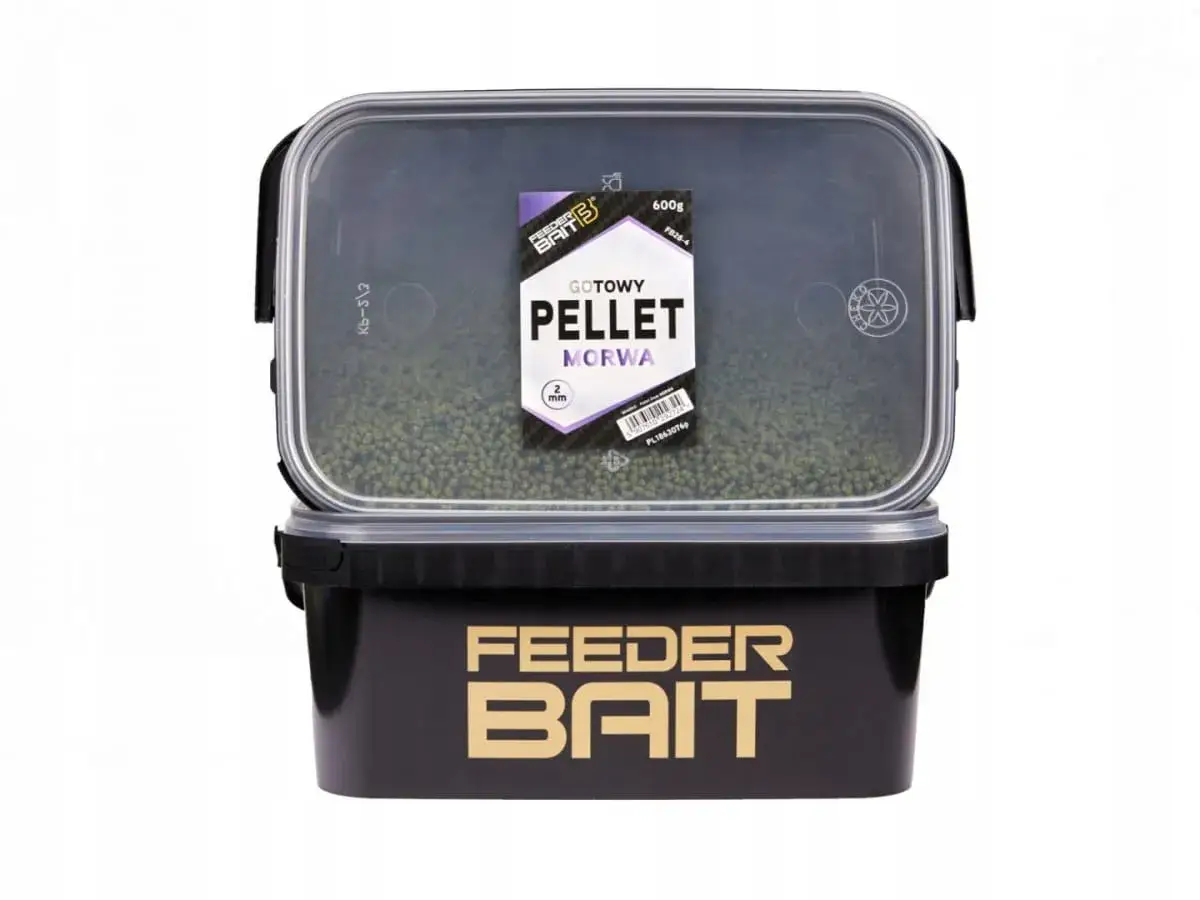 Gotowy pellet morwa 2mm, idealny na ryby karpiowate. W wiaderku Feeder Bait.