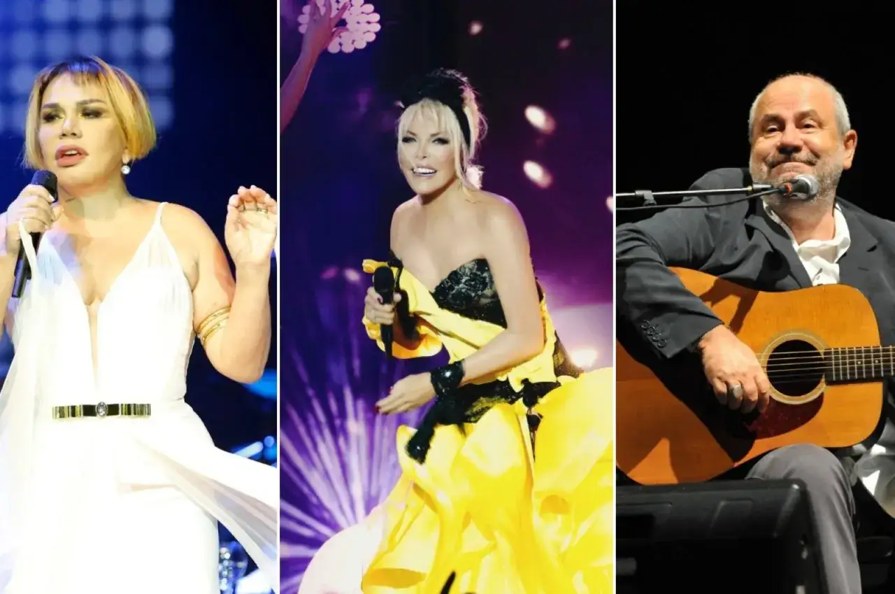 Trzy sceny muzyczne: kobieta w białej sukni, artystka w żółtej kreacji i mężczyzna grający na gitarze. Czy to najpopularniejsza turecka piosenka?