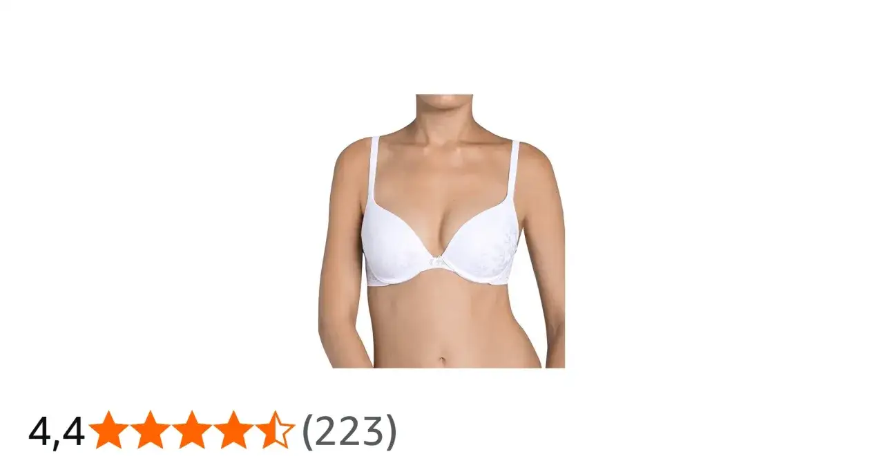 Weißer Triumph Body Make-Up Blossom BH mit zartem Blumenmuster.