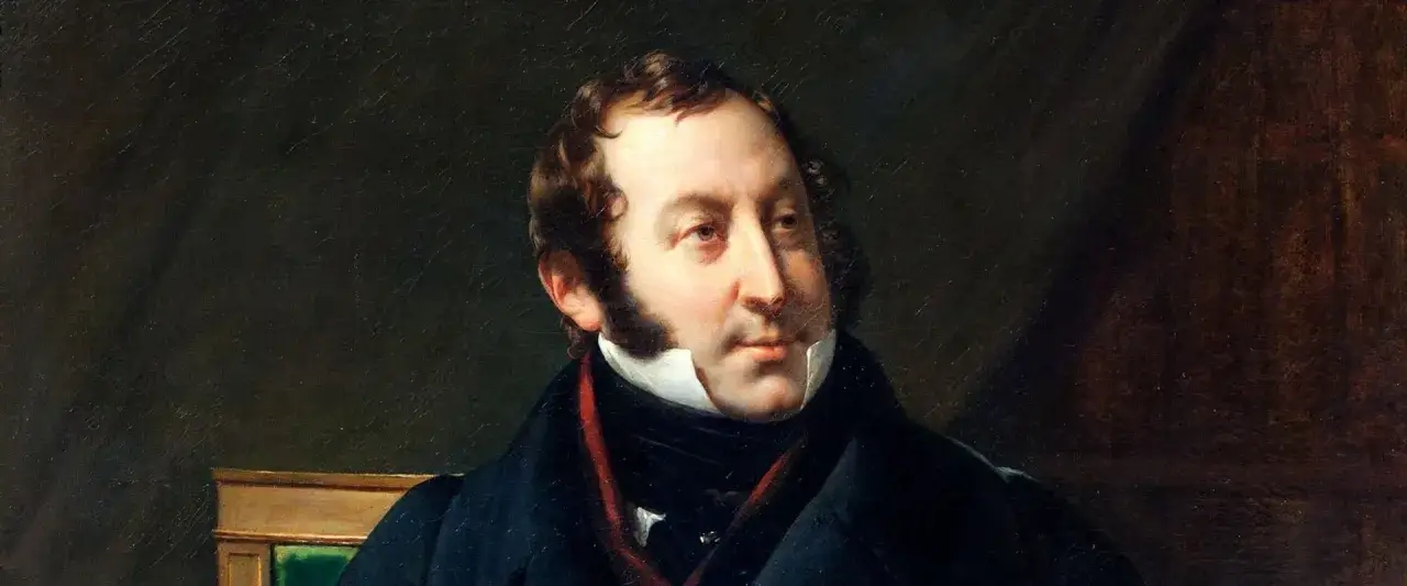 Portret Gioacchino Rossiniego, kompozytora znanego z oper. Jego bogate kompozycje, jak "Cyrulik sewilski", wciąż zachwycają.