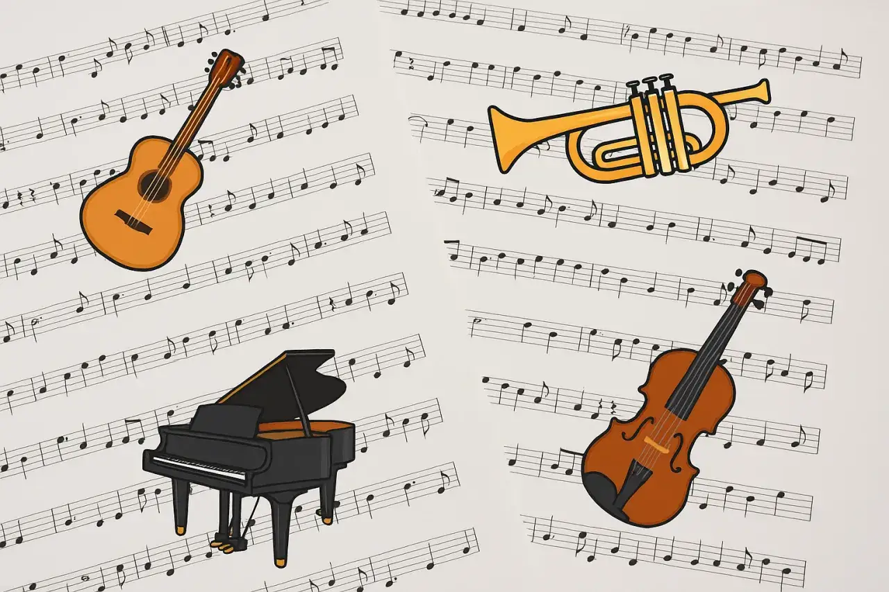 Przyjdź jak deszcz nuty i chwyty: Pianino, gitara dla każdego