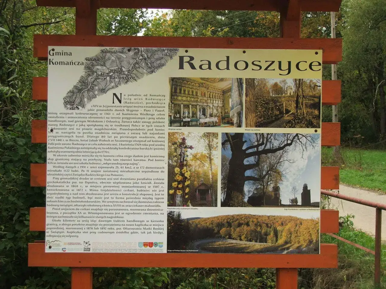 Komańcza atrakcje: Radoszyce, zabytkowa cerkiew, dąb konfederatów i kapliczka przy cudownym źródełku.