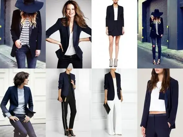 Granatowa marynarka damska: 10 stylizacji na każdą okazję