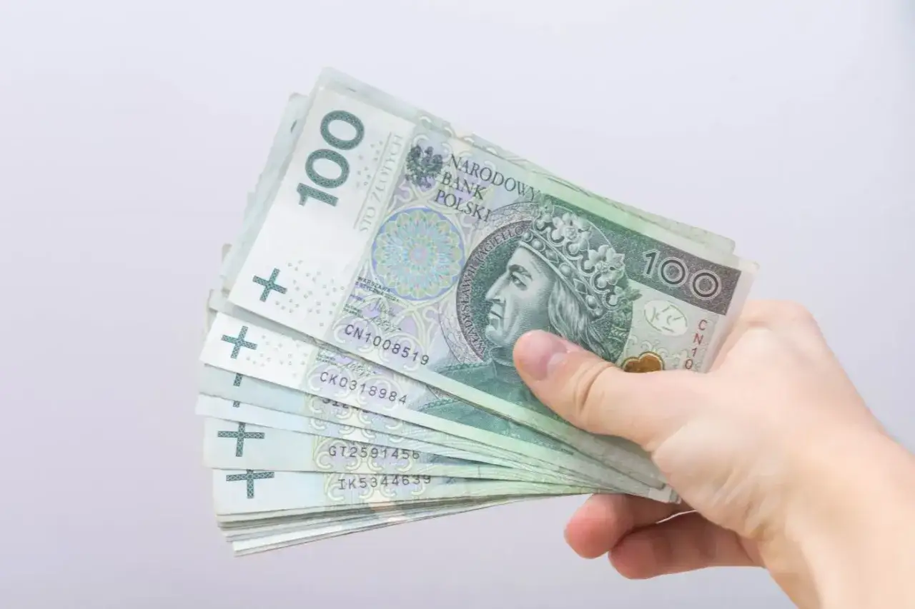 Dłoń trzyma stos banknotów 100 zł. Czy to zapowiedź bonu energetycznego dla każdego?