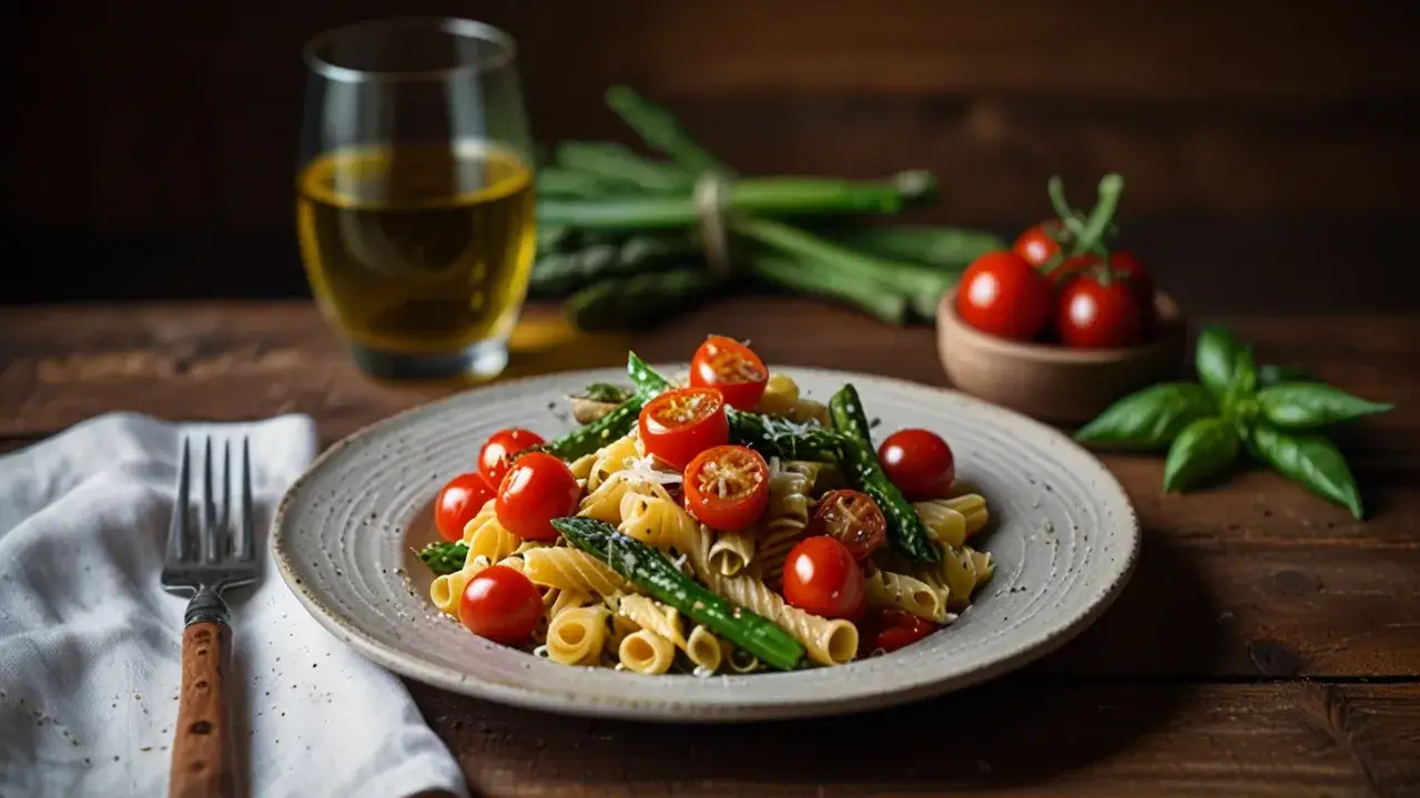 Jakie są przepisy na makaron z szparagami i pomidorami? Sprawdź teraz