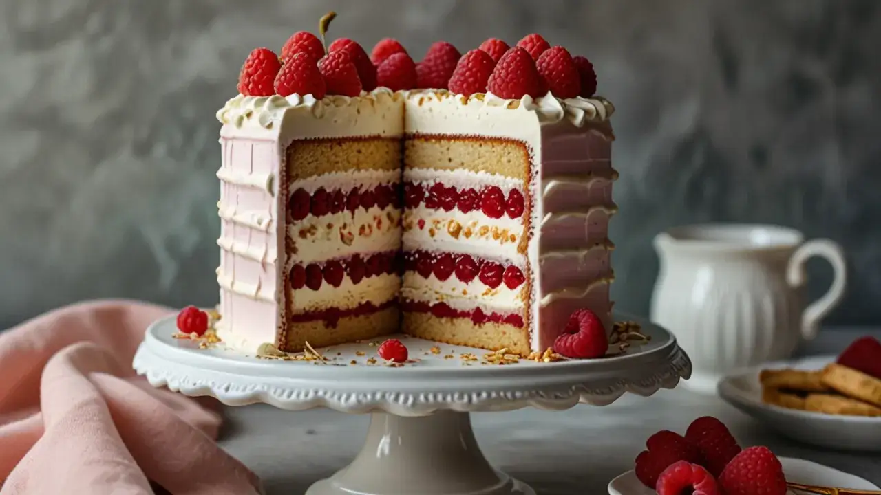 Jak przygotować ciasto z kremem malinowym i puszystym kremem? Przepis
