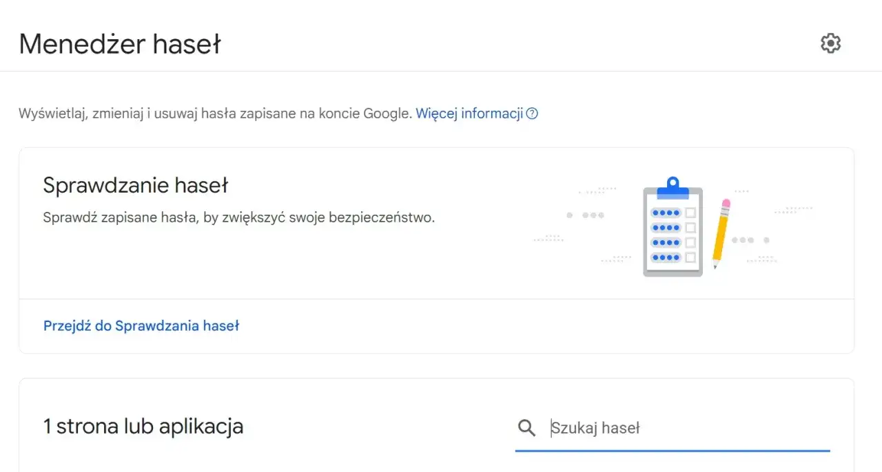 Menedżer haseł Google. Sprawdzanie haseł pomoże ocenić, czy zapisywanie haseł w przeglądarce jest bezpieczne.