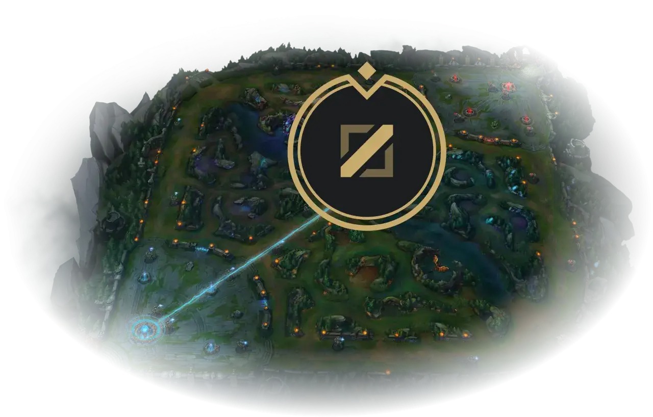 Mapa gry League of Legends z logo gry.
