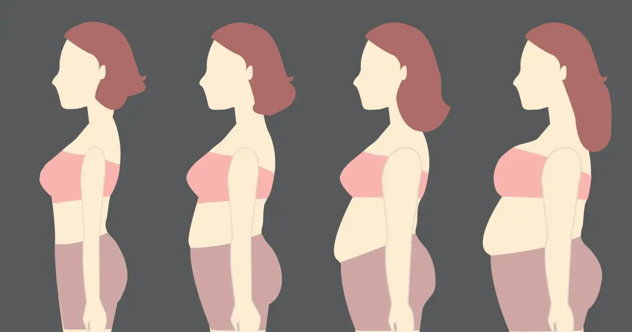 Sylwetki kobiet pokazują różne stopnie wagi. Zastanawiasz się, ile można schudnąć w 3 tyg.?