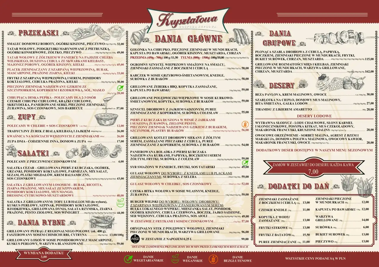 Restauracja Cleopatra menu 2025: aktualne ceny dań w karcie i dostawie