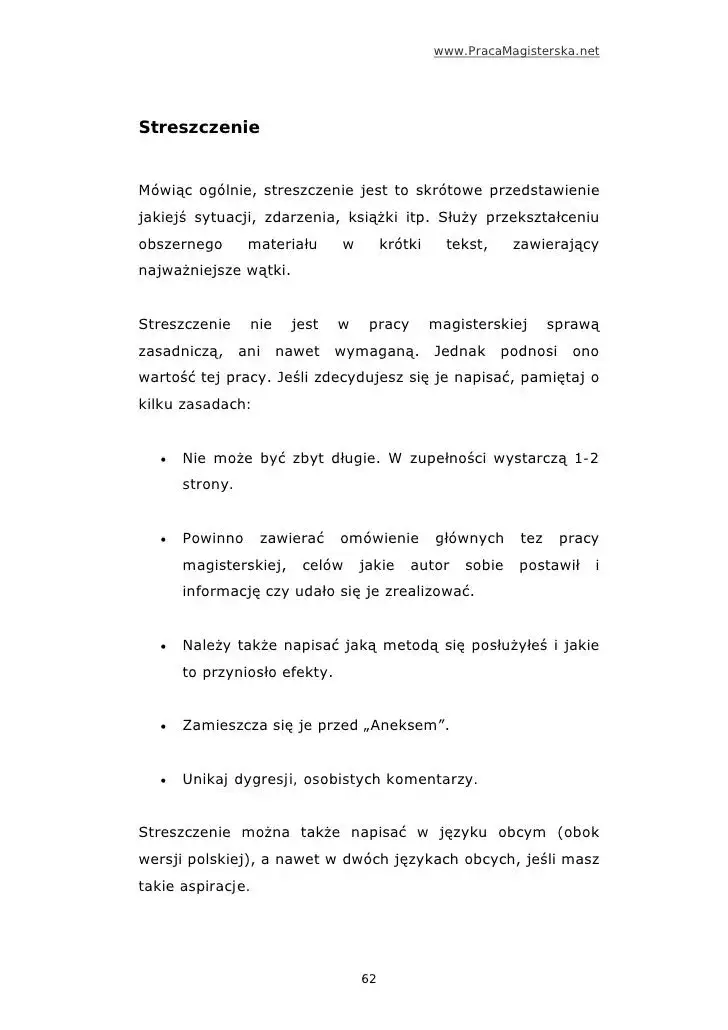 Jak napisać perfekcyjne streszczenie pracy magisterskiej bez stresu i błędów