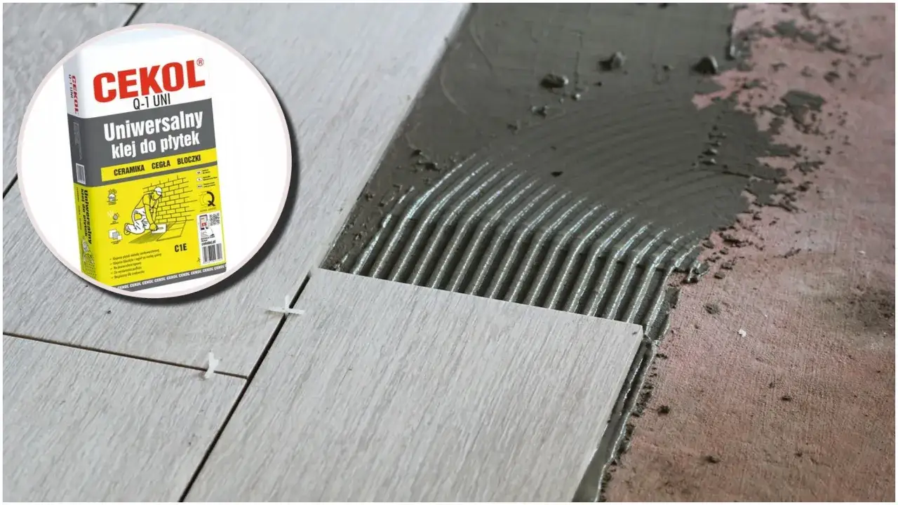 Uniwersalny klej do płytek Cekol Q-1 UNI gotowy do użycia. Zobacz, jak rozrobić klej do tapet i układać płytki.