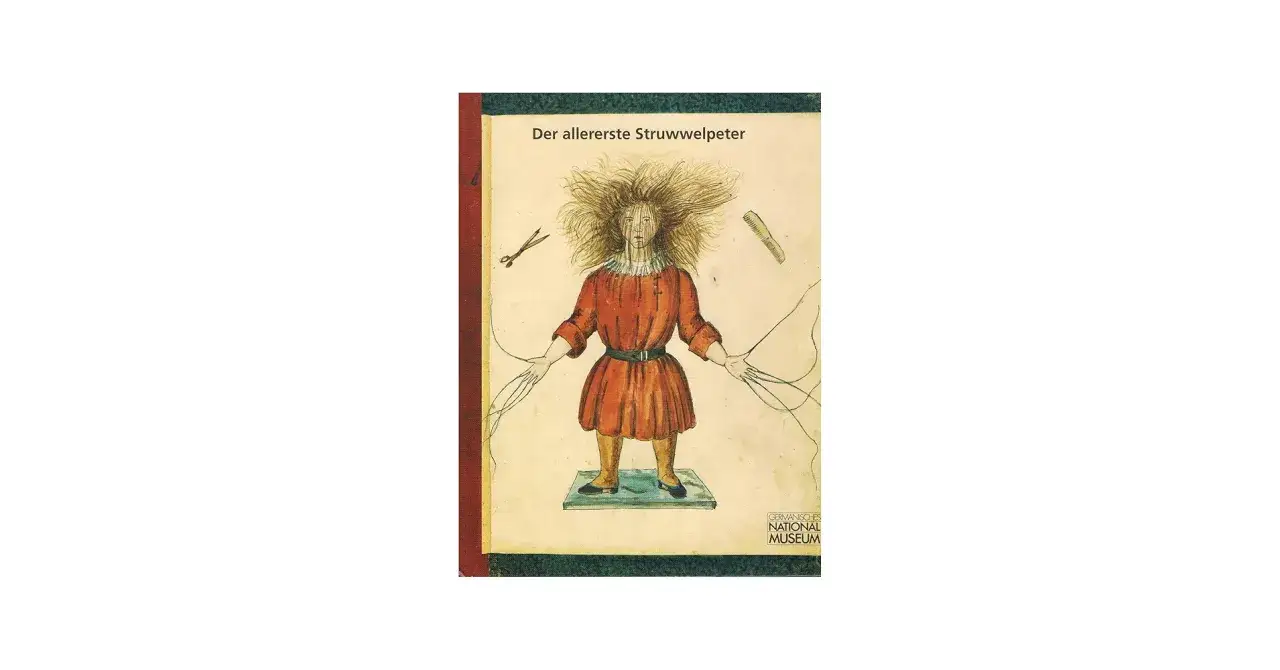 Struwwelpeter mit Schere und Kamm, Illustration aus "Der allererste Struwwelpeter".