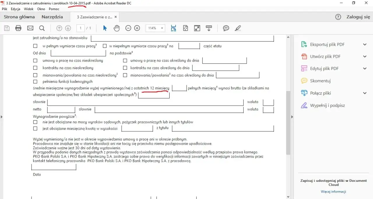 Zaświadczenie o zarobkach w Banku Pko Bp - Informacje i Porady