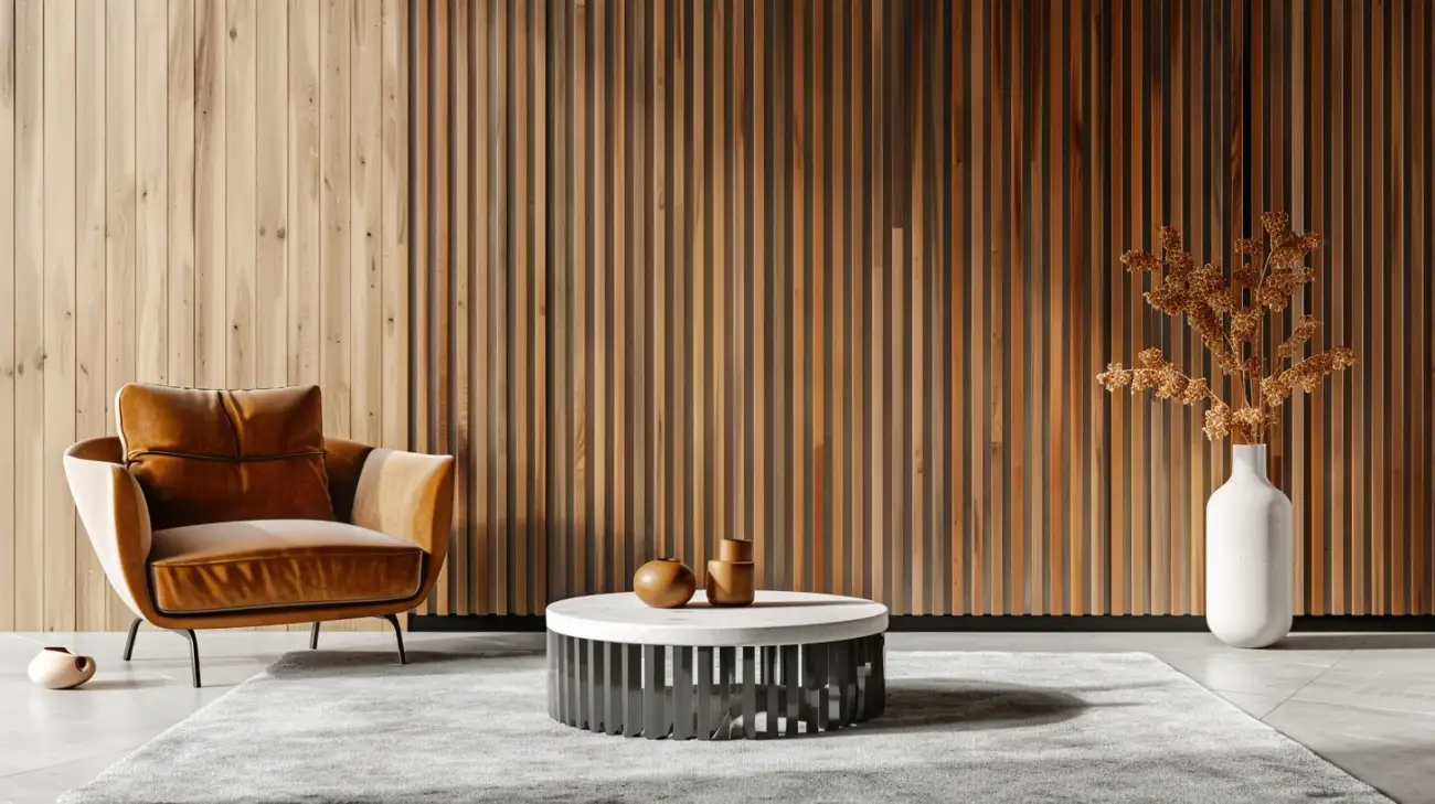 Naturalne piękno salonu - lamele drewniane jako dekoracja wnętrza