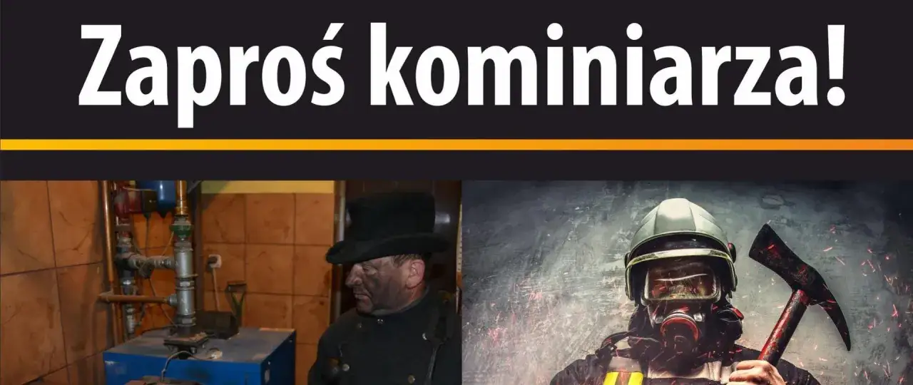 Tradycyjny kominiarz i strażak w masce. Dowiedz się, jak sprawdzić drożność komina, by zapewnić bezpieczeństwo.