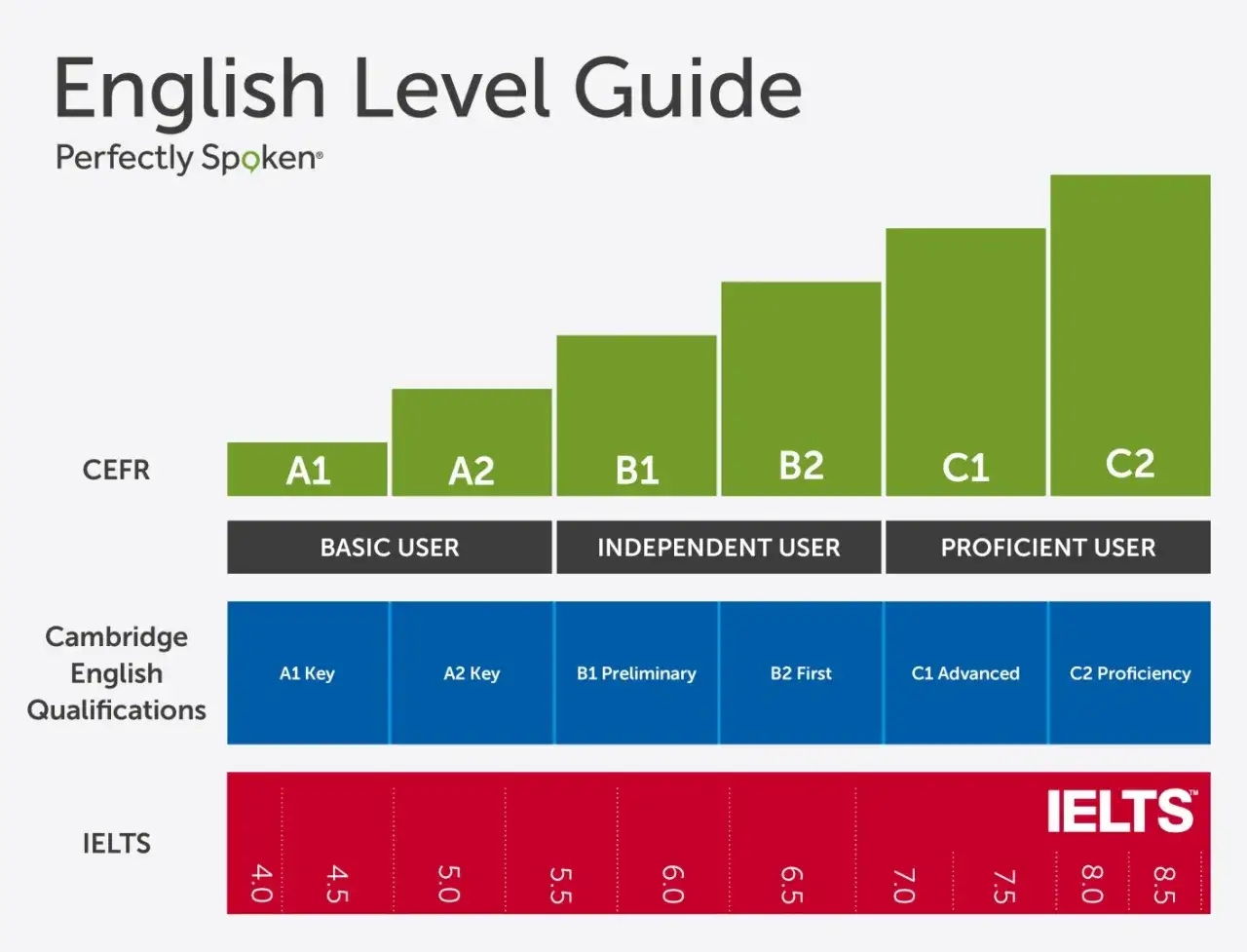 Przewodnik po poziomach angielskiego: od A1 do C2. Obejmuje CEFR, Cambridge English i IELTS. Poziomy B1 i B2 to kluczowe etapy nauki.