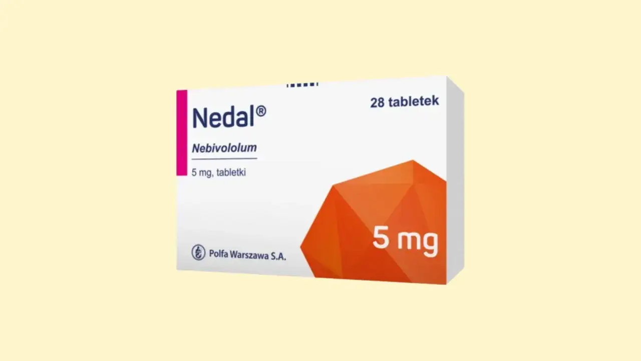 Opakowanie leku Nedal z nebivololem 5 mg, 28 tabletek.