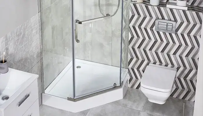 Brodzik pięciokątny konglomerat – trwałe rozwiązanie do nowoczesnej łazienki