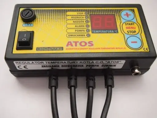 Instrukcja obsługi regulatora temperatury kotła CO Atos - kluczowe funkcje i ustawienia