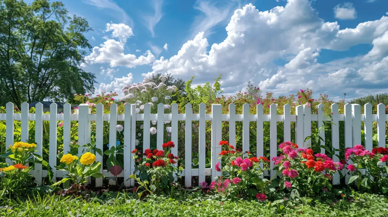 Biały płotek: Tradycyjny biały płotek - estetyka i funkcjonalność ogrodu.