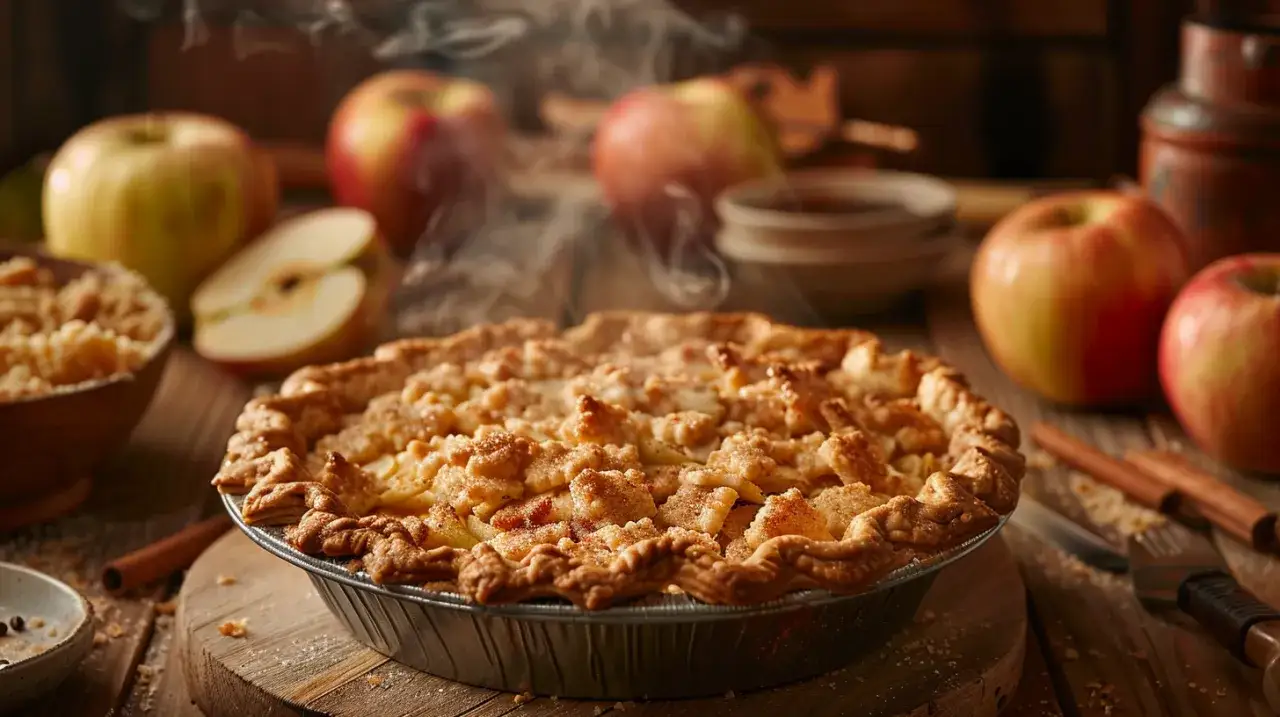 Jabłecznik z musem jabłkowym, cynamonem i kruszonką