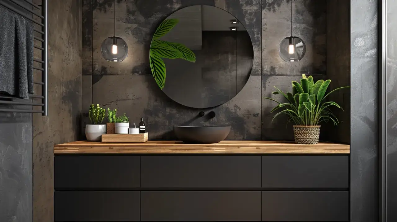 Meble łazienkowe czarne z drewnem – Elegancja i trwałość: jakie są zalety?