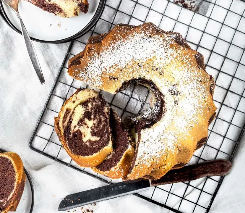 Einfaches Rezept für Marmorkuchen in der Kastenform ohne Fehler