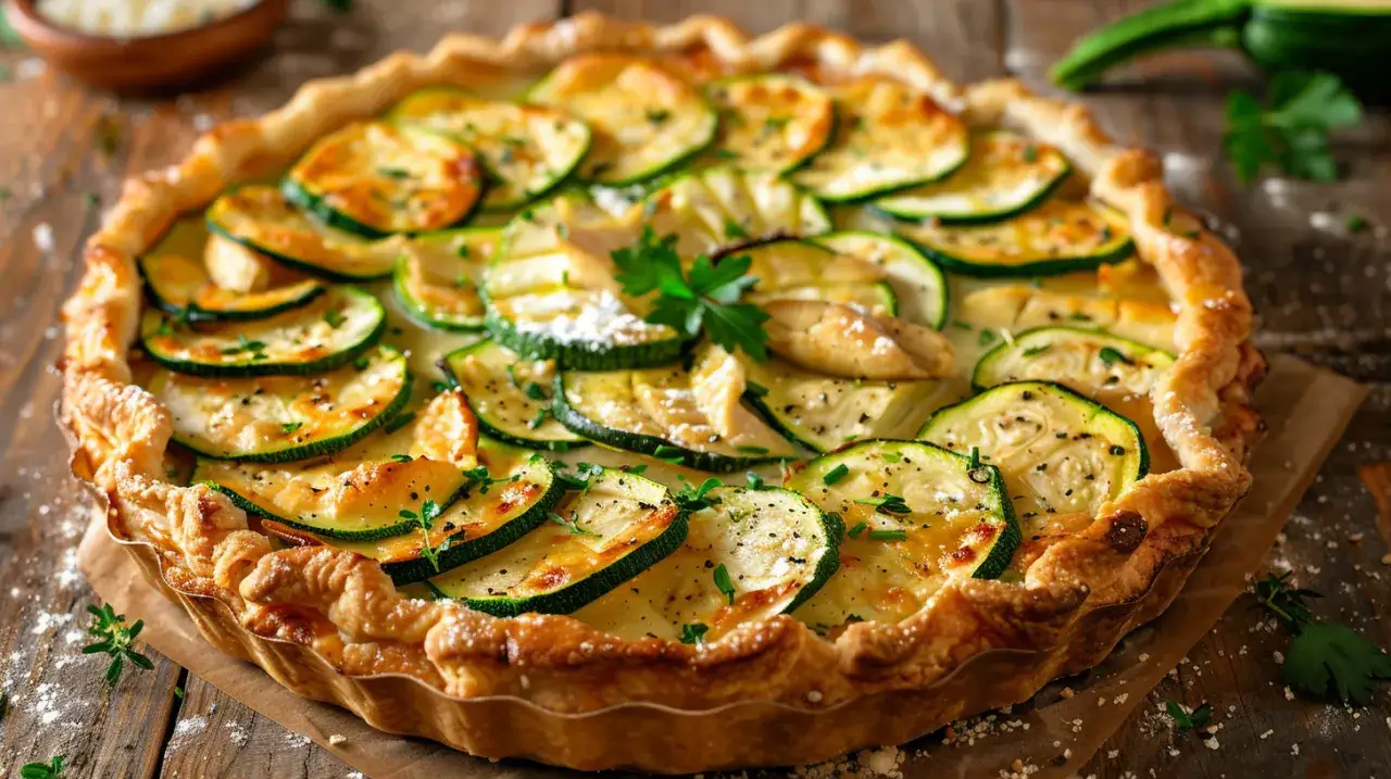 Tarta z cukinią i kurczakiem: pomysł na lekki obiad, który Cię zaskoczy