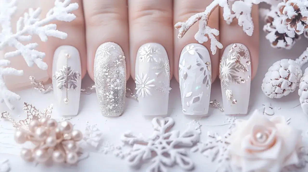 Biało-srebrne paznokcie: 5 inspiracji na każdą okazję i porę roku