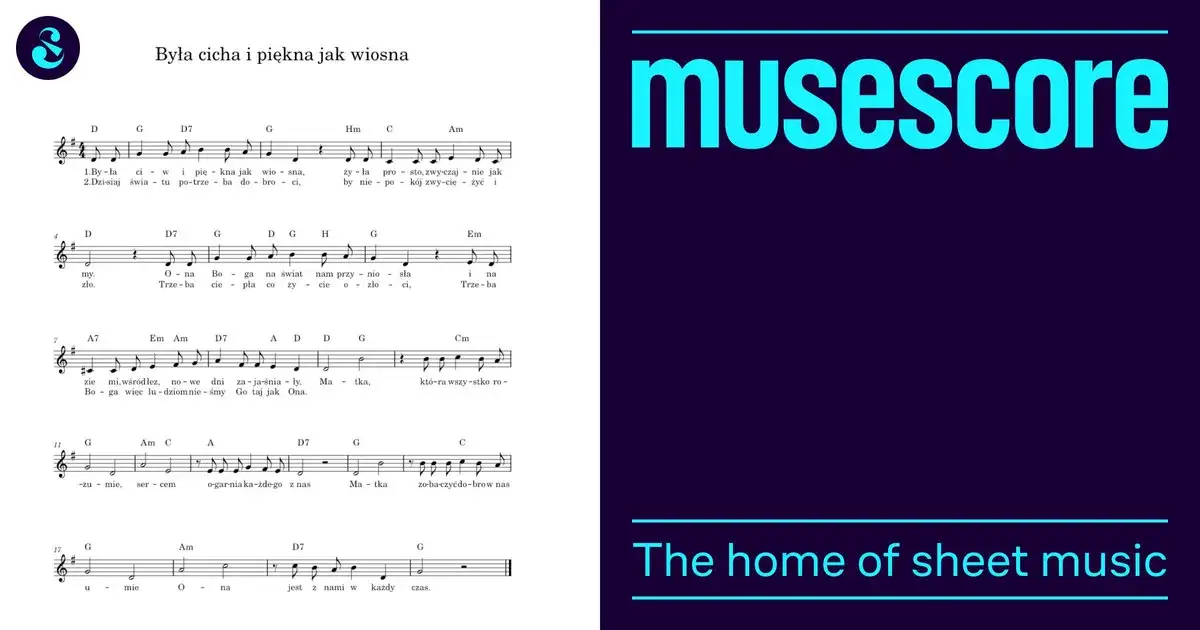 Nuty do piosenki była cicha i piękna jak wiosna - znajdź je tutaj