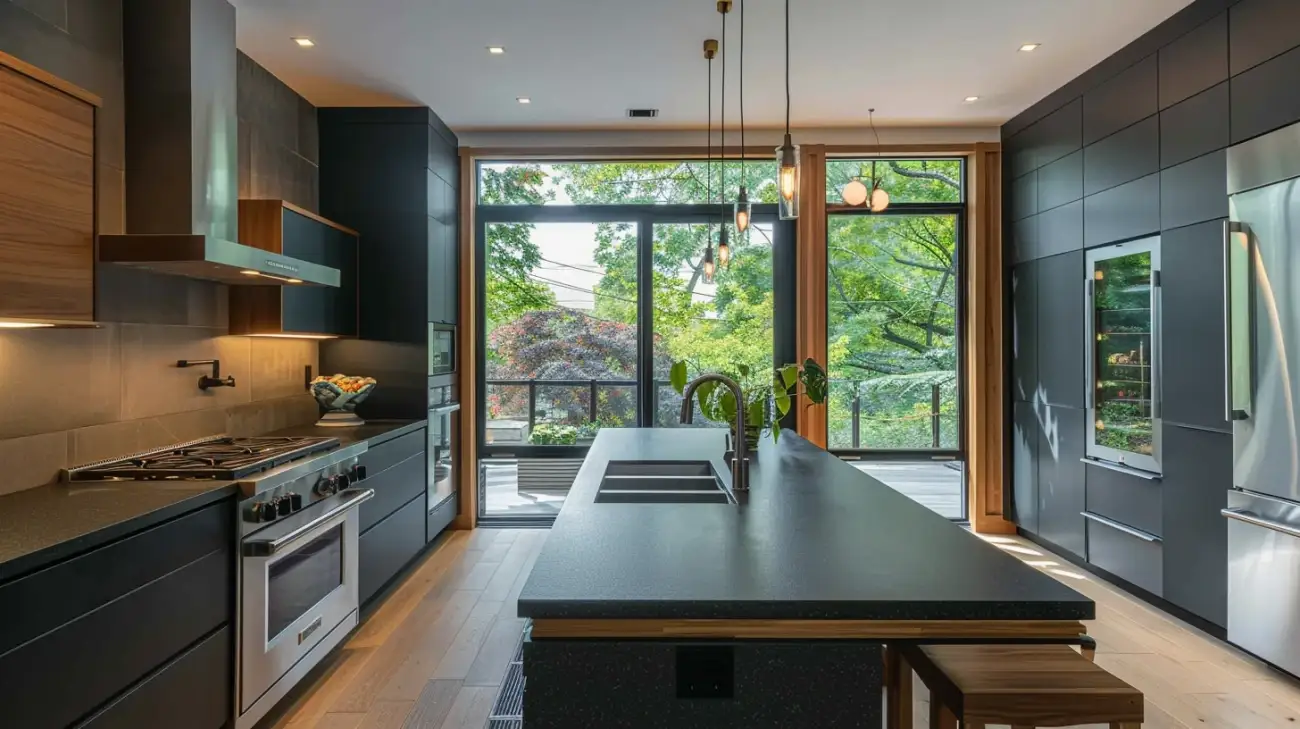 Kuchnia w ciemnych kolorach: elegancka aranżacja wnętrza